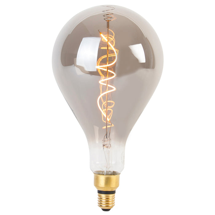 LUEDD E27 dimbare LED spiraal filament lamp A165 smoke 4W 120 lm
