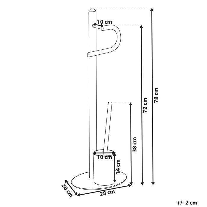 Beliani - SARTO - Toiletrol en borstelhouder - Zwart - Staal