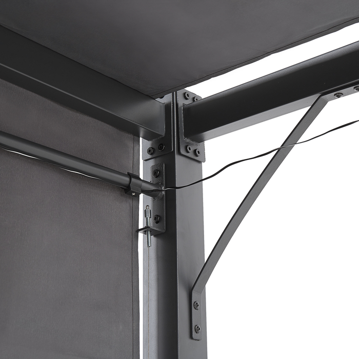 Beliani - PARGA - Tuinpaviljoen - Zwart|Grijs - Polyester