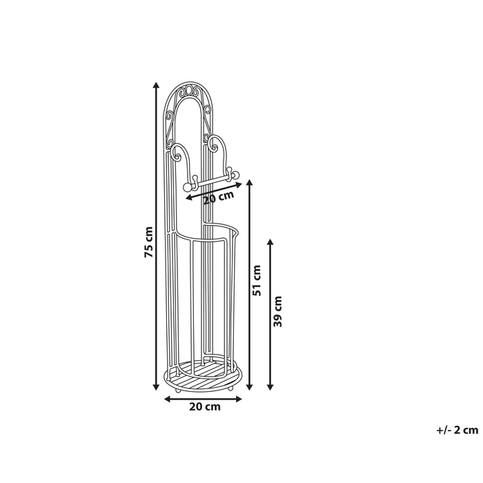 Beliani - TEMUCO - Toiletpapierhouder - Zwart - IJzer