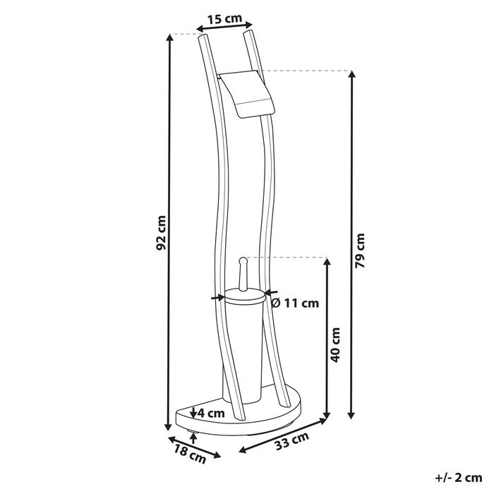 Beliani - SOACHA - Toiletrol en borstelhouder - Zilver - Staal