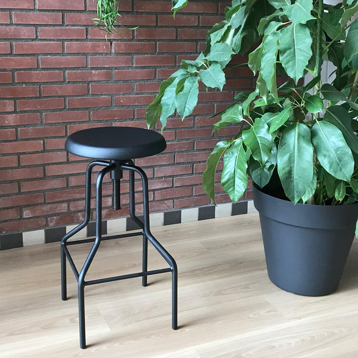 Legend Hoge draaibare kruk mat zwart - in hoogte verstelbaar