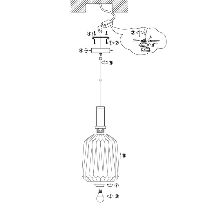 Steinhauer verre nervuré hanglamp melkglas Ø 20 cm