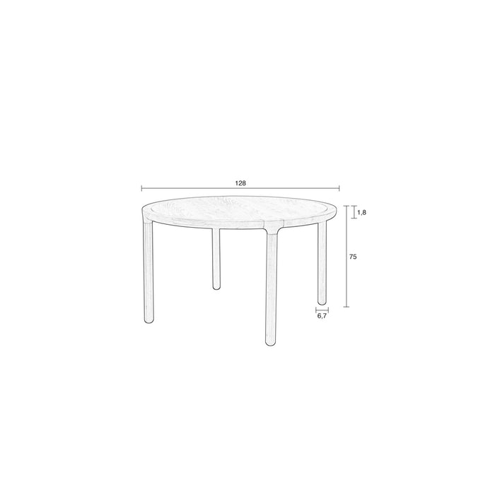 Zuiver Storm Eettafel - Ø 130 cm - Lichtbruin