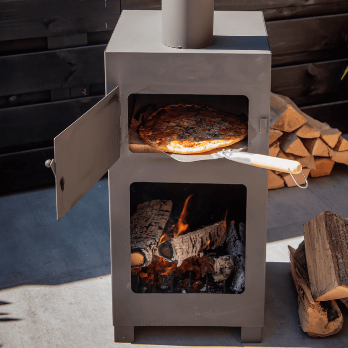 Esschert Design Terraskachel met pizzaoven zwart