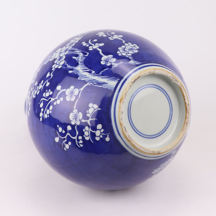 Fine Asianliving Chinese Vaas Porselein Blauw Handgeschilderd Bloesems