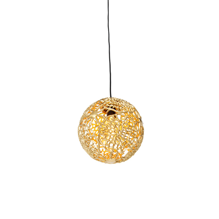 QAZQA Art deco hanglamp goud met zwart - Maro