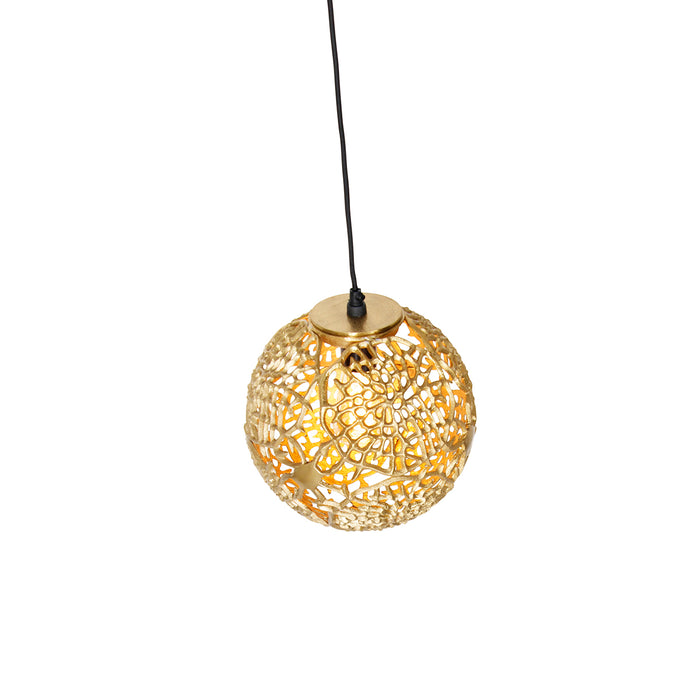 QAZQA Art deco hanglamp goud met zwart - Maro