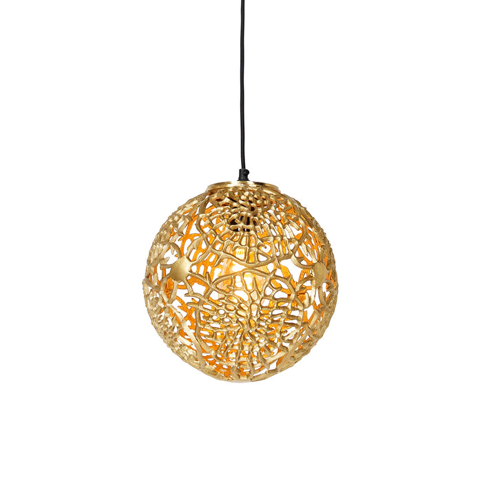QAZQA Art deco hanglamp goud met zwart - Maro
