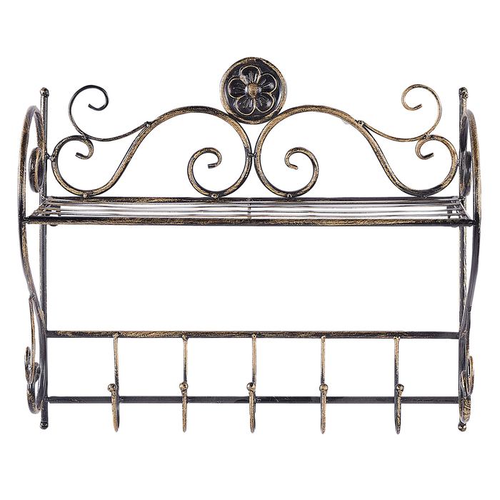 Beliani - OSORNO - Badkamer plank - Zwart - IJzer