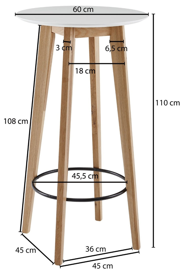 Sky Style Lund Ronde Bartafel Wit