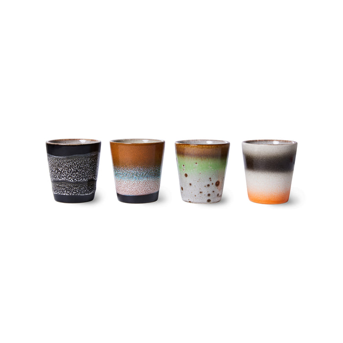 HKliving 70's Ceramics Ristrettokopje 0,1 L - Set van 4 - Good Vibes