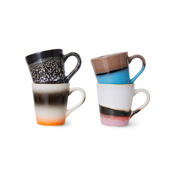 HKliving 70's Espressokopje 0,08 L - Set van 4 - Funky