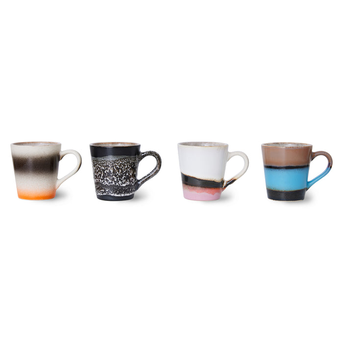 HKliving 70's Espressokopje 0,08 L - Set van 4 - Funky