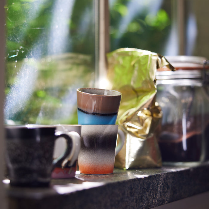 HKliving 70's Ceramics Espressokopje 0,1 L - Set van 4 - Funky