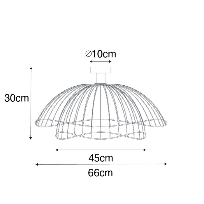 QAZQA Design plafondlamp zwart met dubbel kap 66cm - Pua
