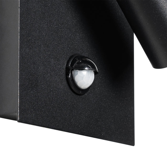 QAZQA Buiten wandlamp zwart incl. LED IP54 bewegingssensor - Simon