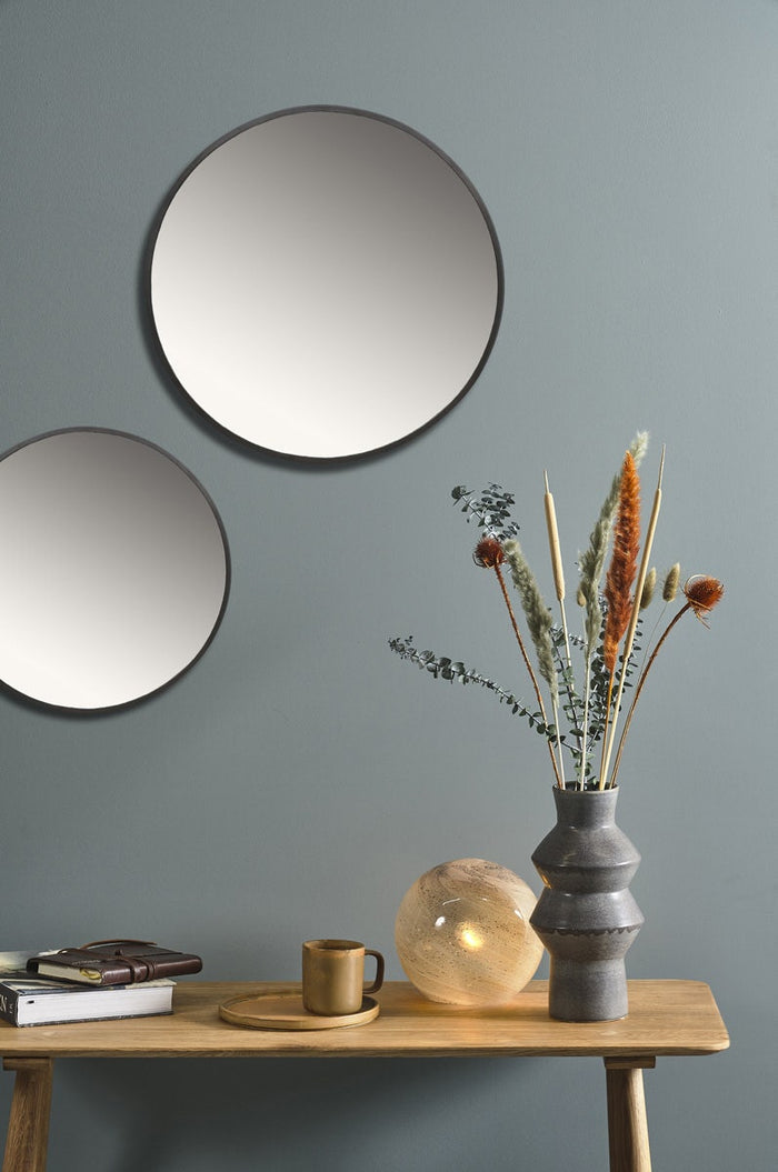 Villa Collection Vardo Ronde Metalen Wandspiegel Ø 50 cm - Zwart