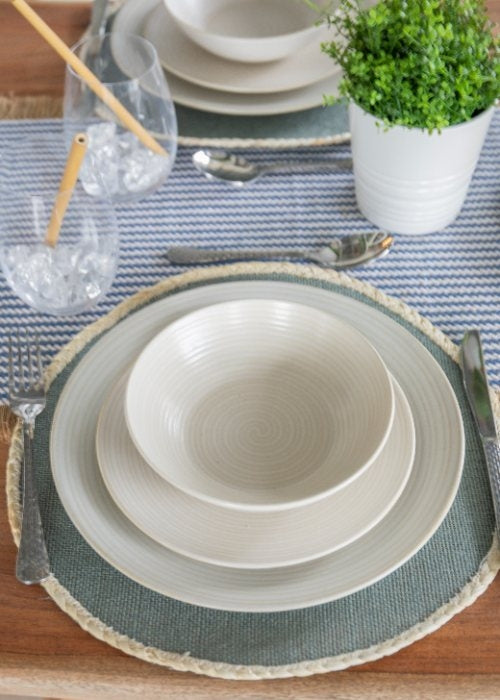 Placemats, Set van 4 Stuks, Geweven, Grijs, 39 cm - Creative Tops