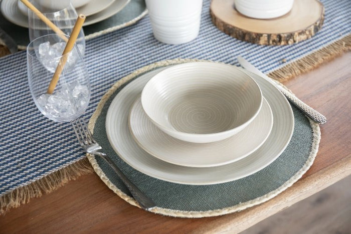 Placemats, Set van 4 Stuks, Geweven, Grijs, 39 cm - Creative Tops