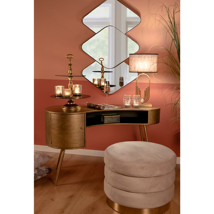 Clayre & Eef Theelichthouder  Ø 8x6 cm Bruin Glas Rond