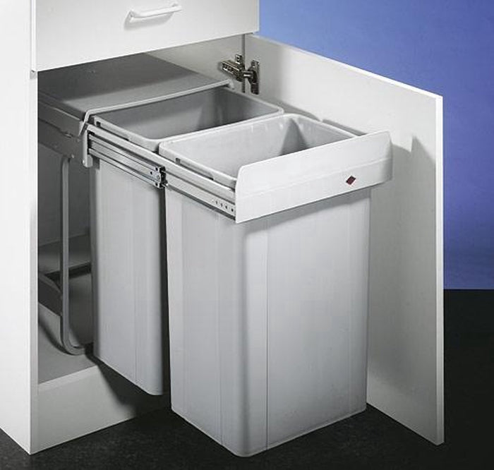 Wesco Big Bio Double Inbouw Prullenbak - 52 l (2 x 26l) - Grijs