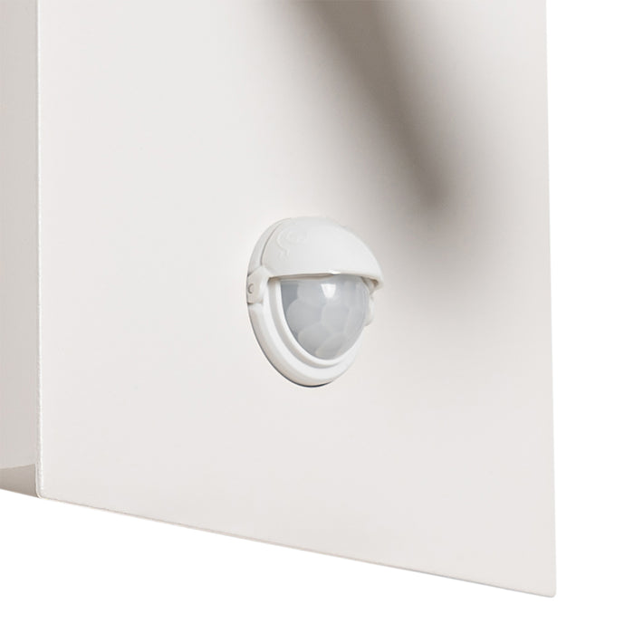 QAZQA Buiten wandlamp wit incl. LED IP54 bewegingssensor - Simon