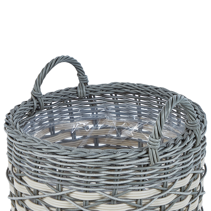 Beliani - GEFIRA - Plantenbak set van 3 - Gebroken wit - PE rotan