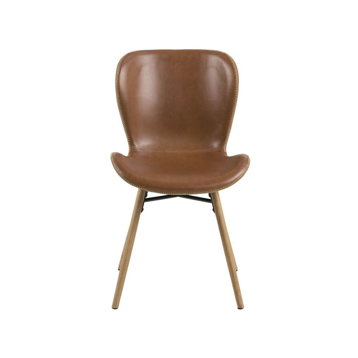 Lisomme Fem Eetkamerstoel Kunstleer Cognac - Zwarte Poten