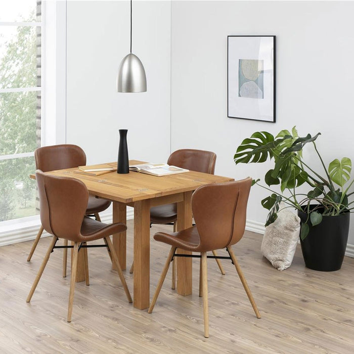 Lisomme Fem Eetkamerstoel Kunstleer Cognac - Zwarte Poten