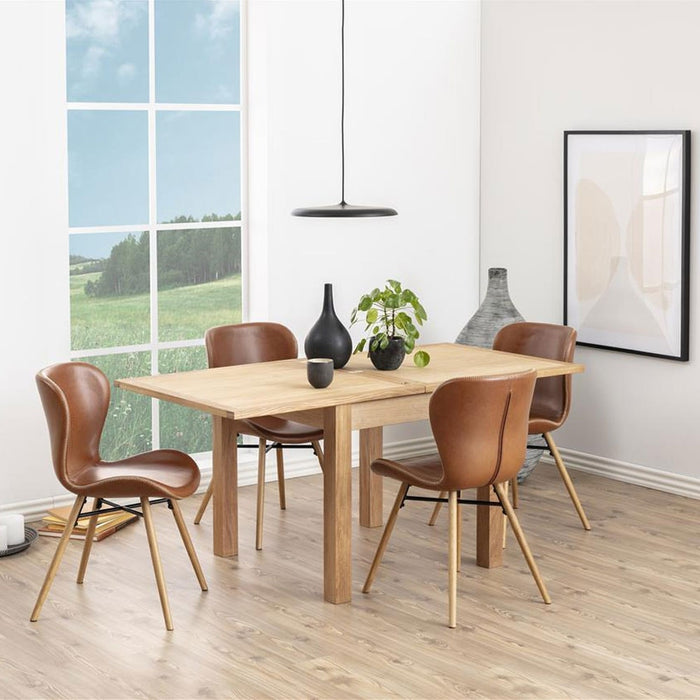 Lisomme Fem Eetkamerstoel Kunstleer Cognac - Zwarte Poten