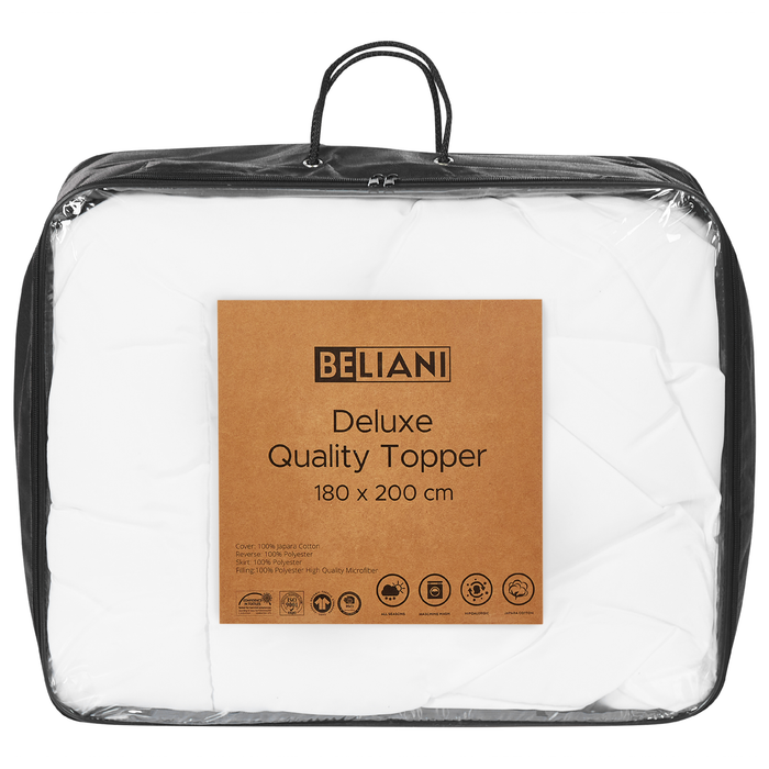 Beliani - MULHACEN - Matrastopper - Wit 180 x 200 cm - Japara katoen