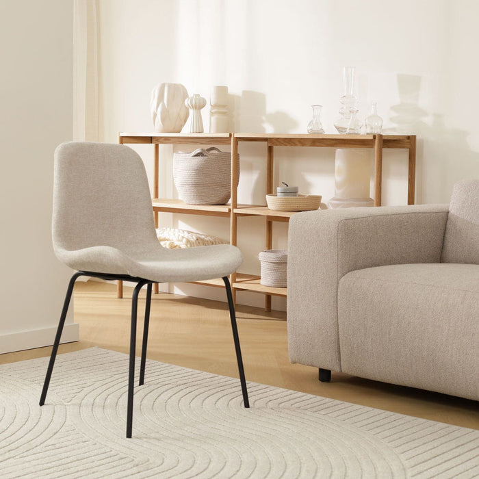 Nolon Nora-Fé eetkamerstoel beige - zwart onderstel
