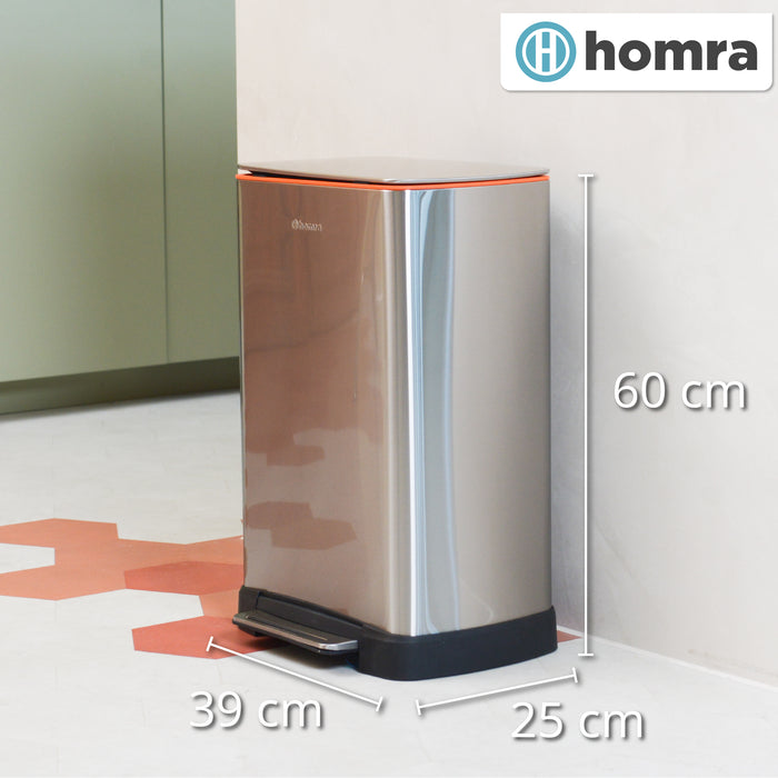 Homra Koniq Prullenbak met pedaal - 30 liter - RVS
