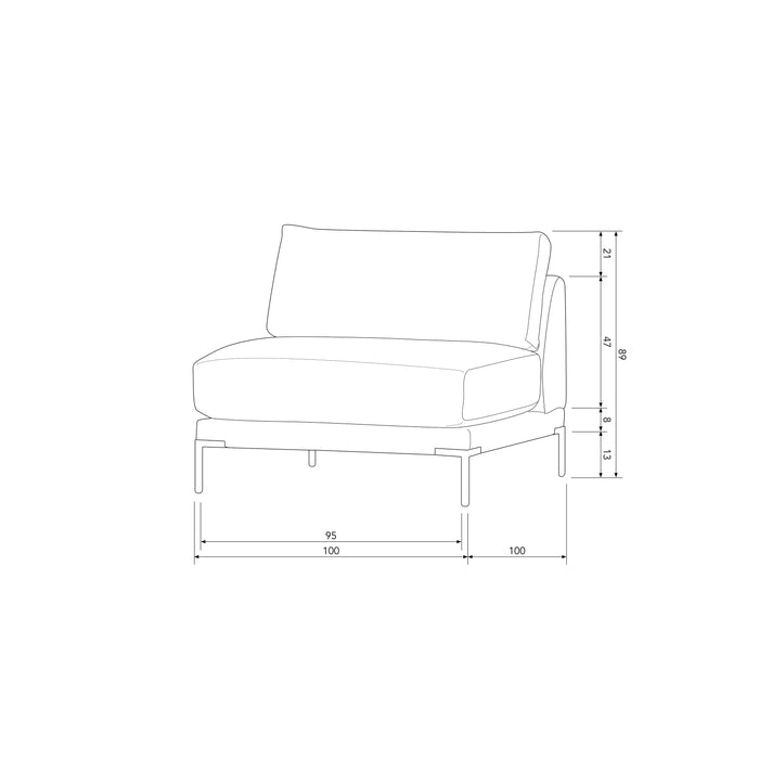 vtwonen Couple Loveseat Element - Polyester - Donkergrijs