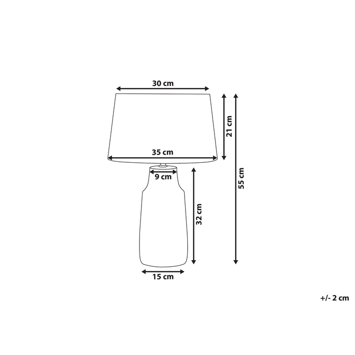 Beliani - THAYA - Tafellamp - Zeeblauw - Keramiek