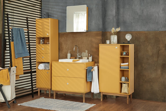 Tenzo Color Bath Badkamerkast met Vakken Mosterd