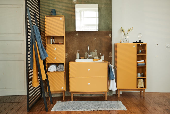 Tenzo Color Bath Badkamerkast met Vakken Mosterd