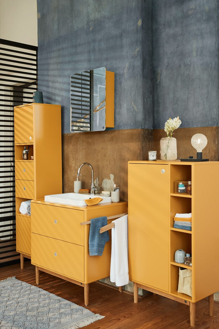 Tenzo Color Bath Badkamerkast met Vakken Mosterd