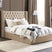 Beliani-LUBBON -Bed met opbergruimte-Beige-140 x 200 cm-Fluweel