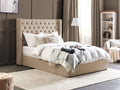 Beliani-LUBBON -Bed met opbergruimte-Beige-140 x 200 cm-Fluweel