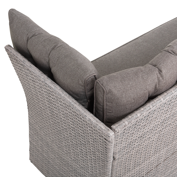 Beliani - VITERBO - Loungeset voor 8 - Grijs - PE rotan