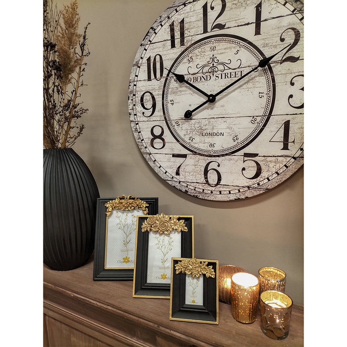 Clayre & Eef Fotolijst  10x15 cm Zwart MDF Rechthoek Fotokader