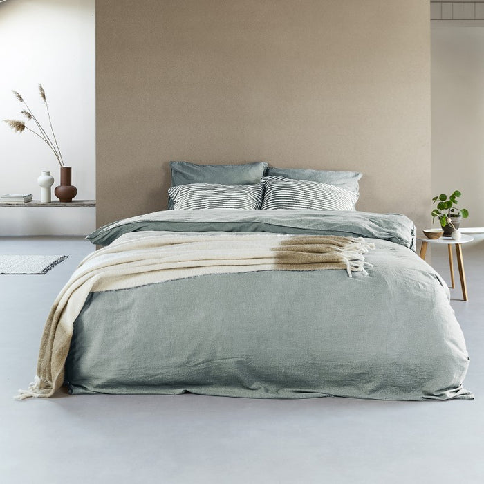 Halflinnen - Groen Maat: Lits-jumeaux (240 x 200|220 cm)