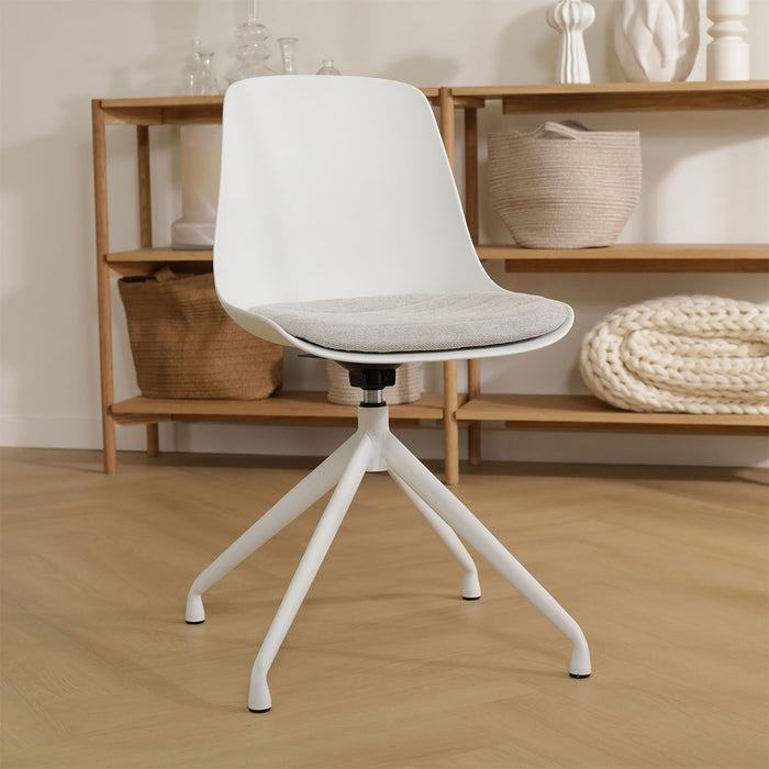 Nolon Nola-Liv Eetkamerstoel Wit - Beige - Draaibaar - Wit