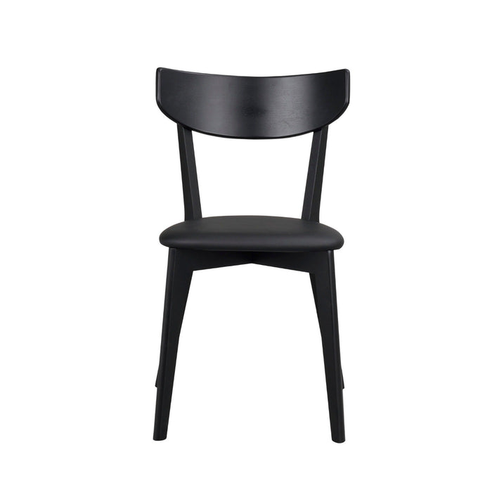 Rowico Home Ami Eikenhouten Eetkamerstoel Zwart - Zwart Zitkussen