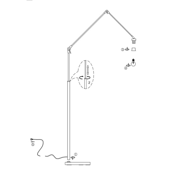 Steinhauer - vloerlamp - Prestige Chic - zwart - linnen metaal -