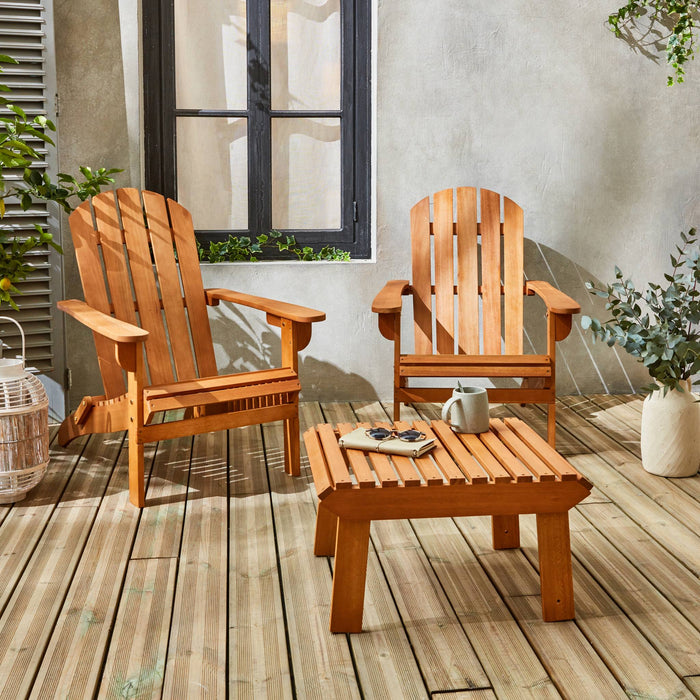 sweeek - Adirondack tuinstoel met voetenbank