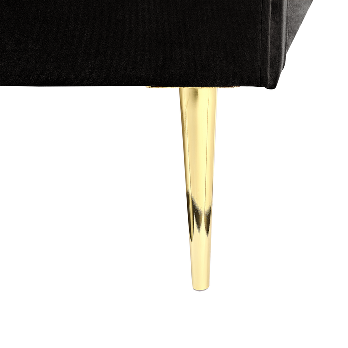 Beliani - FLAYAT - Tweepersoonsbed - Zwart - 140 x 200 cm - Fluweel