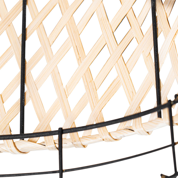 QAZQA Oosterse plafondlamp zwart met bamboe - Irena